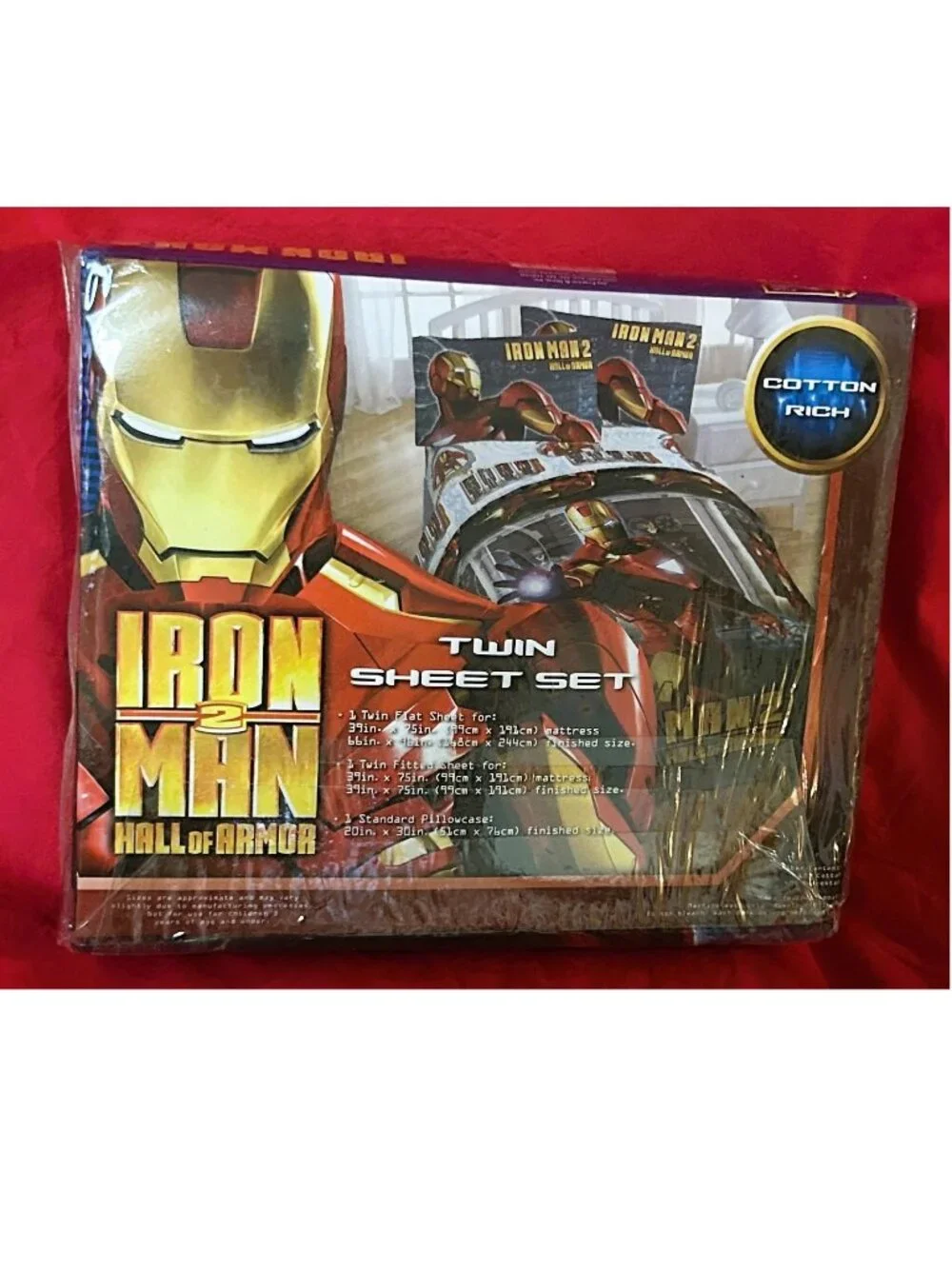 NEW~vtg TWIN size Comforter+Sheet Set~Marvel's Iron Man Superhero Avengers~4pc